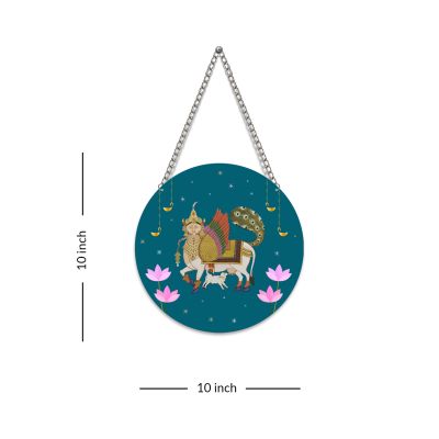 Pichwai Art Wooden Wall Hanging Decoration For Home, Bedroom, Living Room & Hall Traditional Wall Art Modern Decor Diwali Decoration Cow Art Wall Decor
